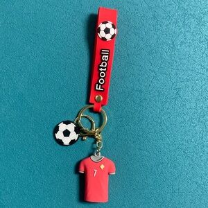 & Other Stories Red Football Keychain with Jersey Charm